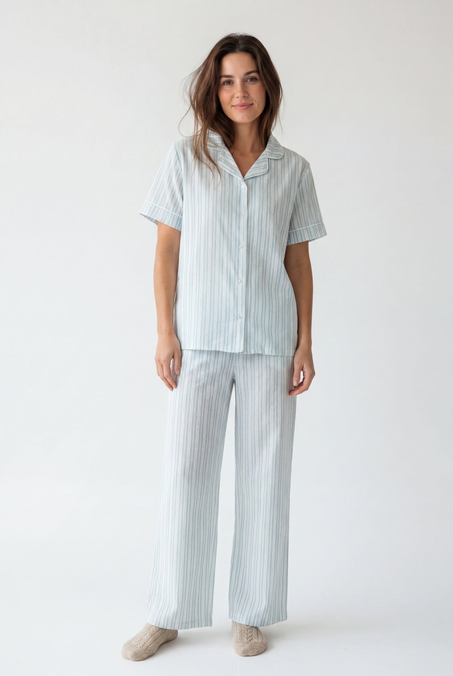Stripe Pajama Set (Short Sleeve)