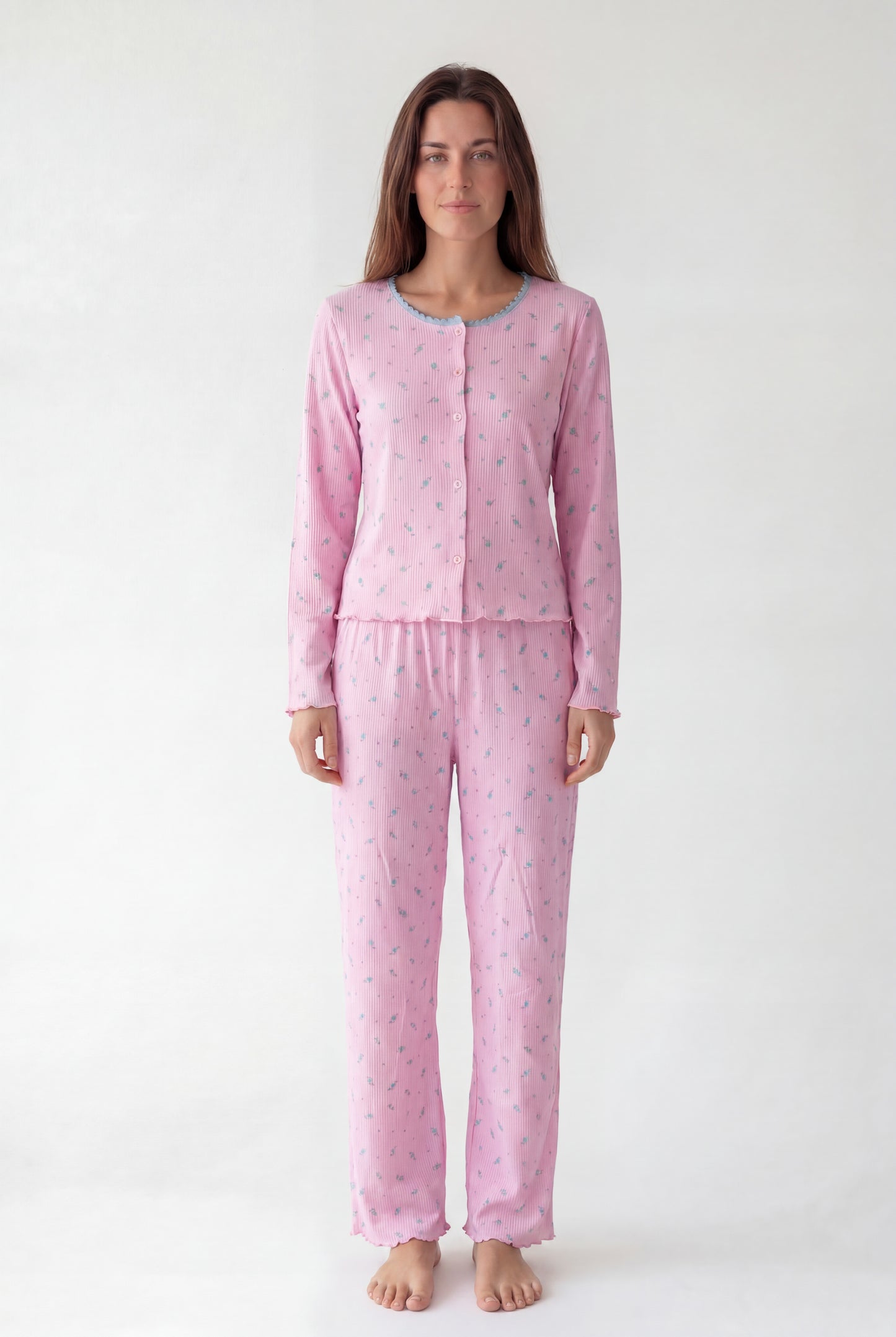 Textured Pajama Set (Long Sleeve)