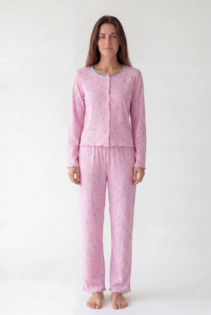 Textured Pajama Set (Long Sleeve)