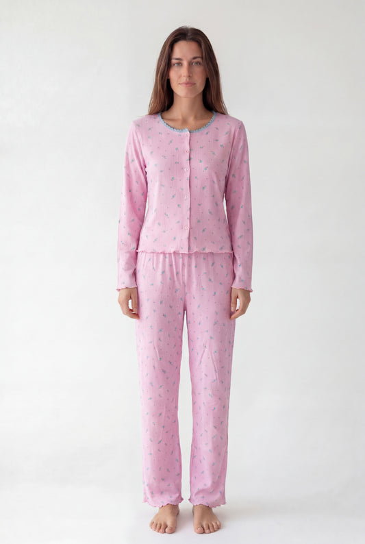 Textured Pajama Set (Long Sleeve)