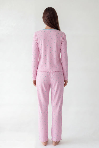 Textured Pajama Set (Long Sleeve)