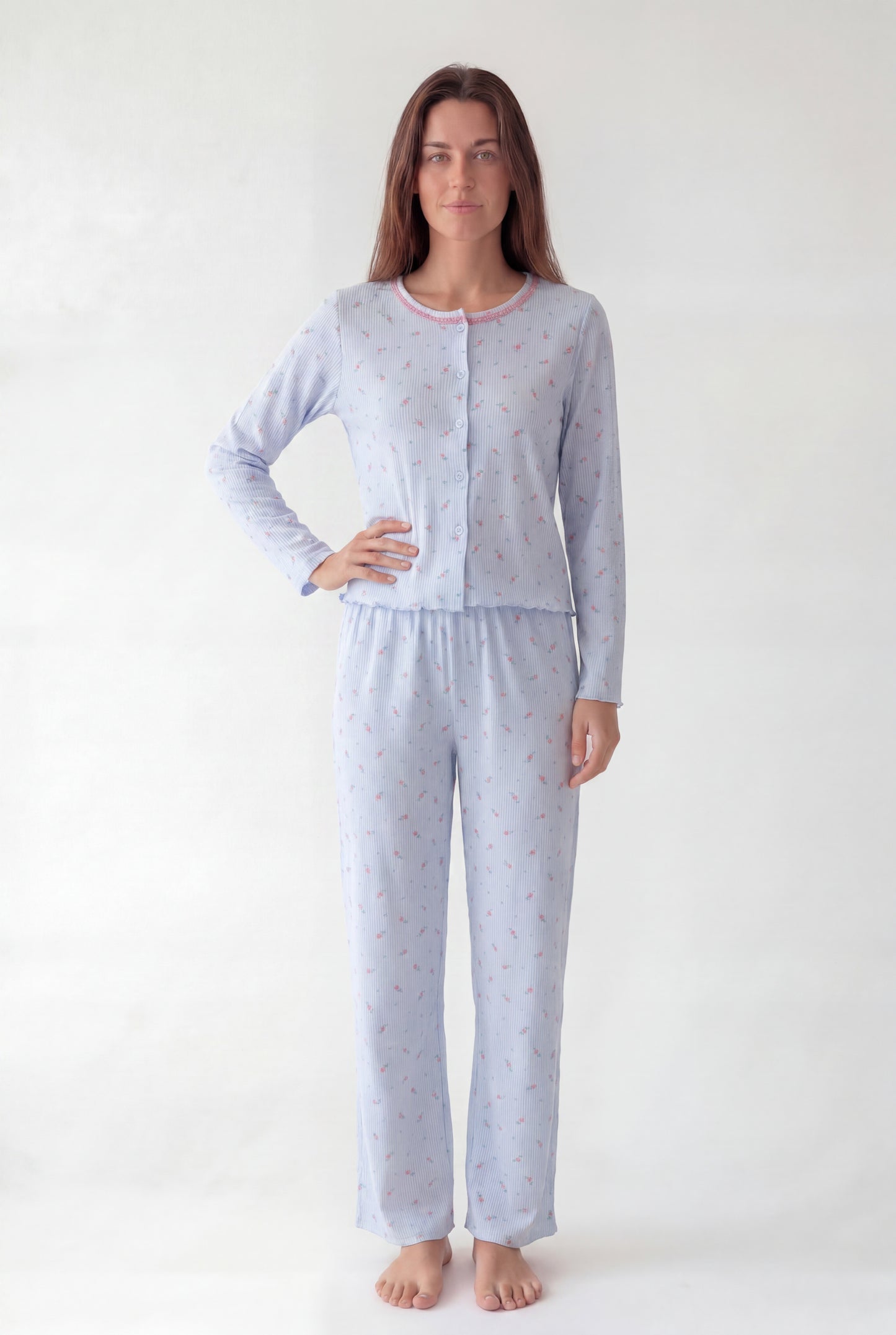 Textured Pajama Set (Long Sleeve)