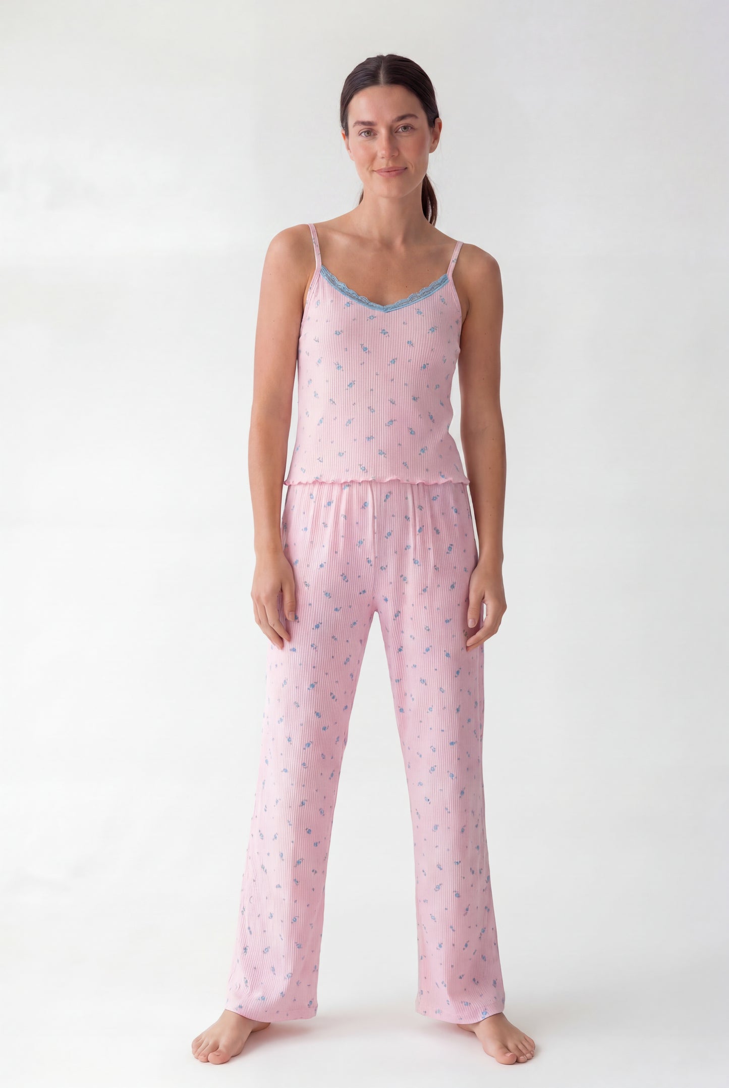 Textured Pajama Set (Sleeveless)