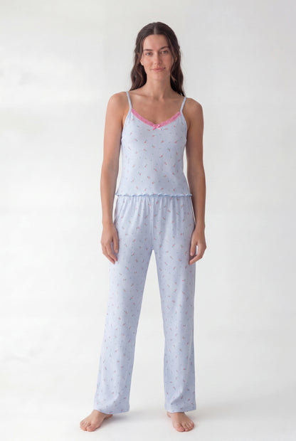 Textured Pajama Set (Sleeveless)