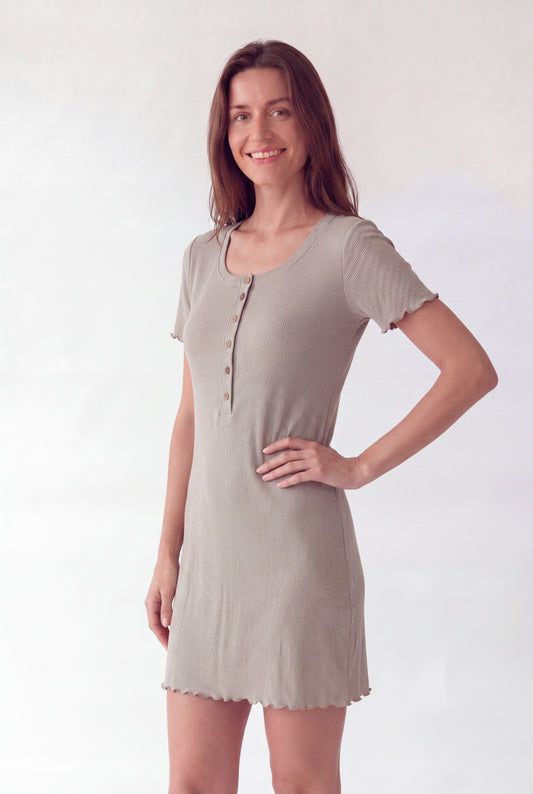 Essential Ribbed Knit Shift Dress
