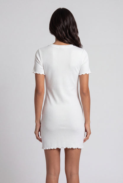 The Ribbed Button Mini Dress