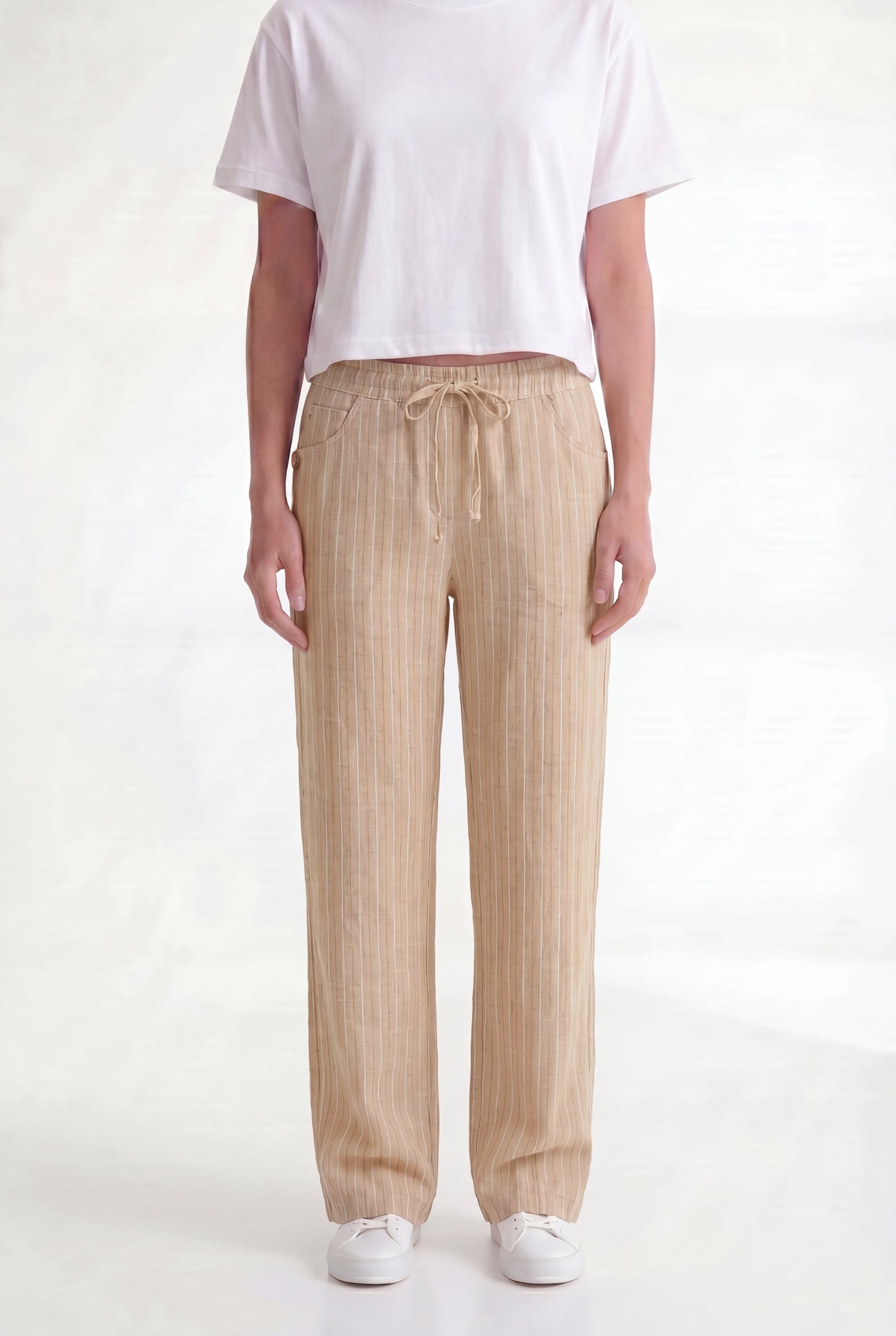 Relaxed Stripe Linen Trouser