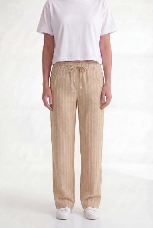 Relaxed Stripe Linen Trouser