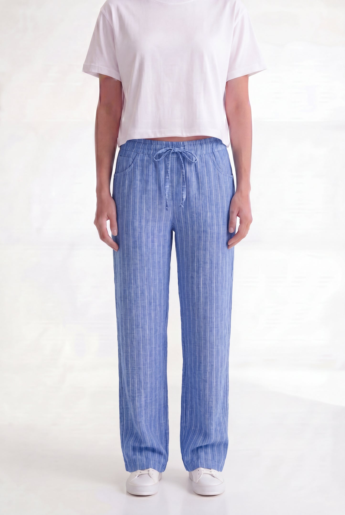 Relaxed Stripe Linen Trouser