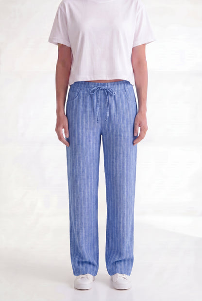 Relaxed Stripe Linen Trouser