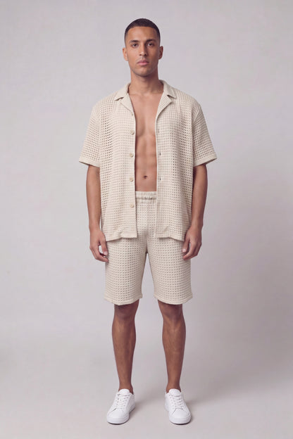 Waffle Camp Button-Up Set