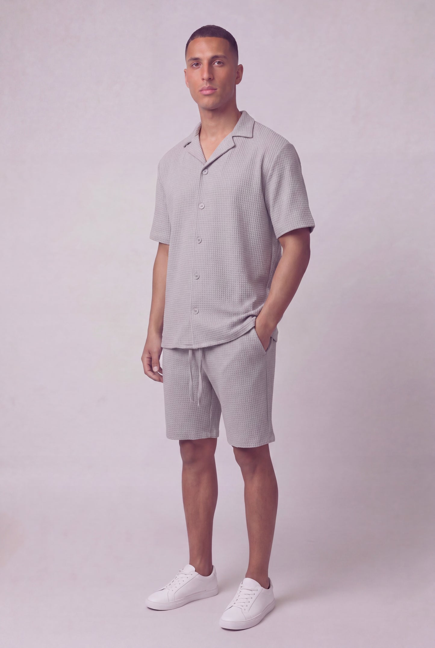 Waffle Camp Button-Up Set