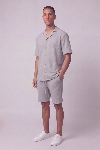 Waffle Camp Button-Up Set