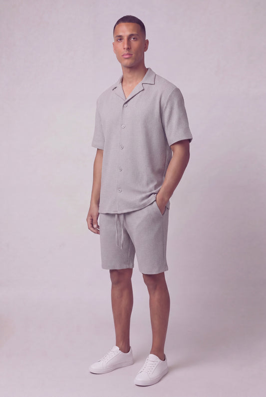 Waffle Camp Button-Up Set