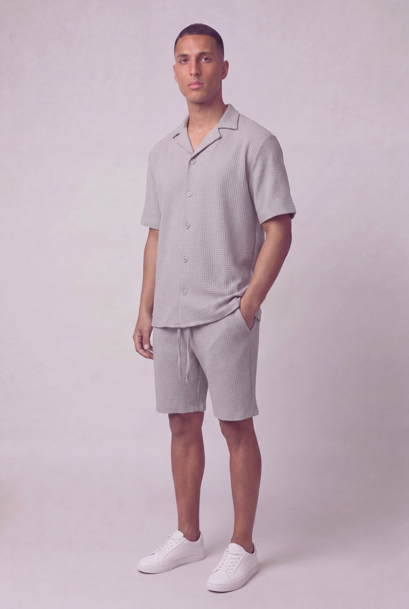 Waffle Camp Button-Up Set