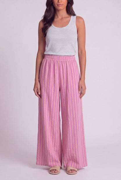 Lightweight Split-Hem Wide-Leg Pants