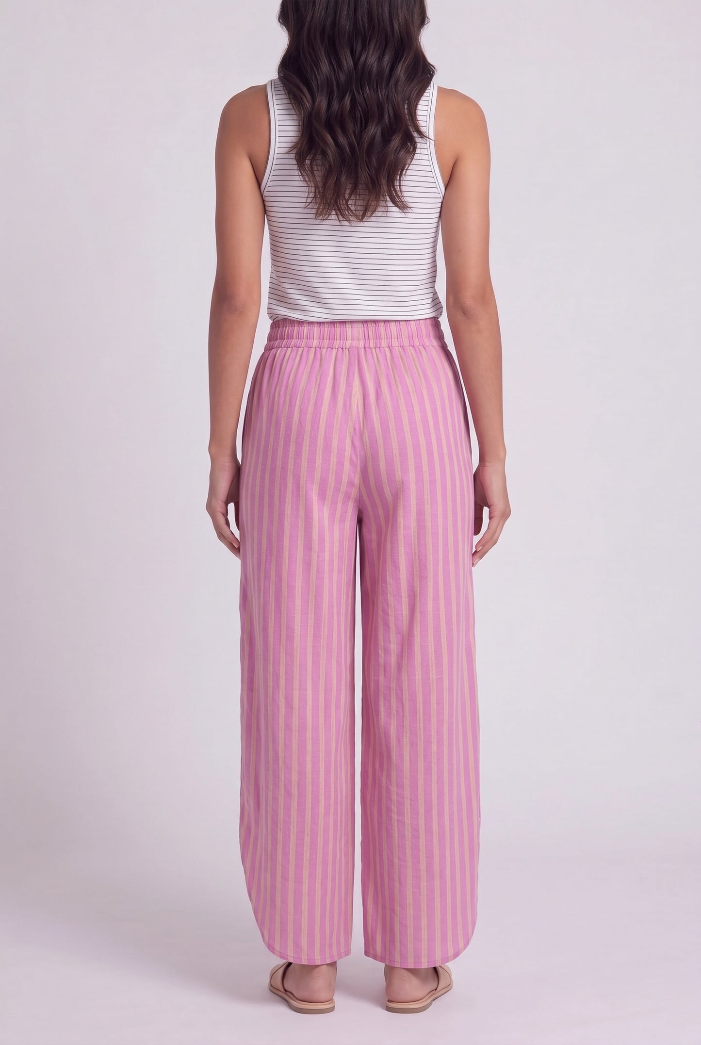 Lightweight Split-Hem Wide-Leg Pants
