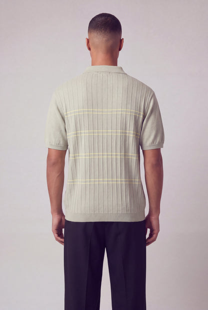 Heritage Drop-Needle Ribbed Knit Polo