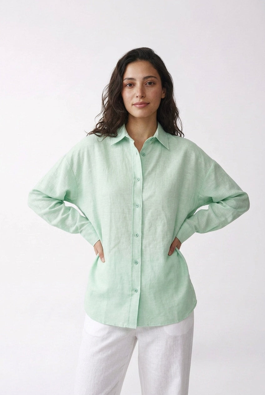 Relaxed Linen Button-Down Shirt