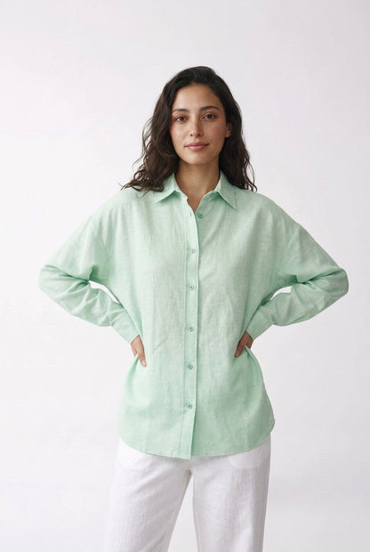 Relaxed Linen Button-Down Shirt