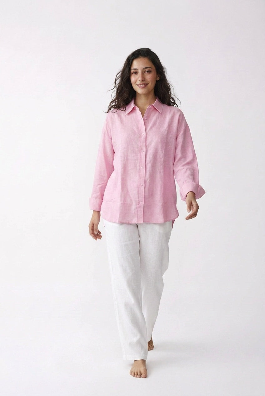 Relaxed Linen Button-Down Shirt