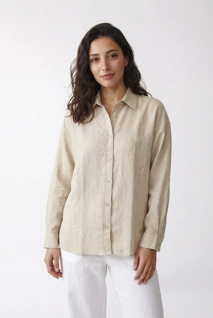 Relaxed Linen Button-Down Shirt