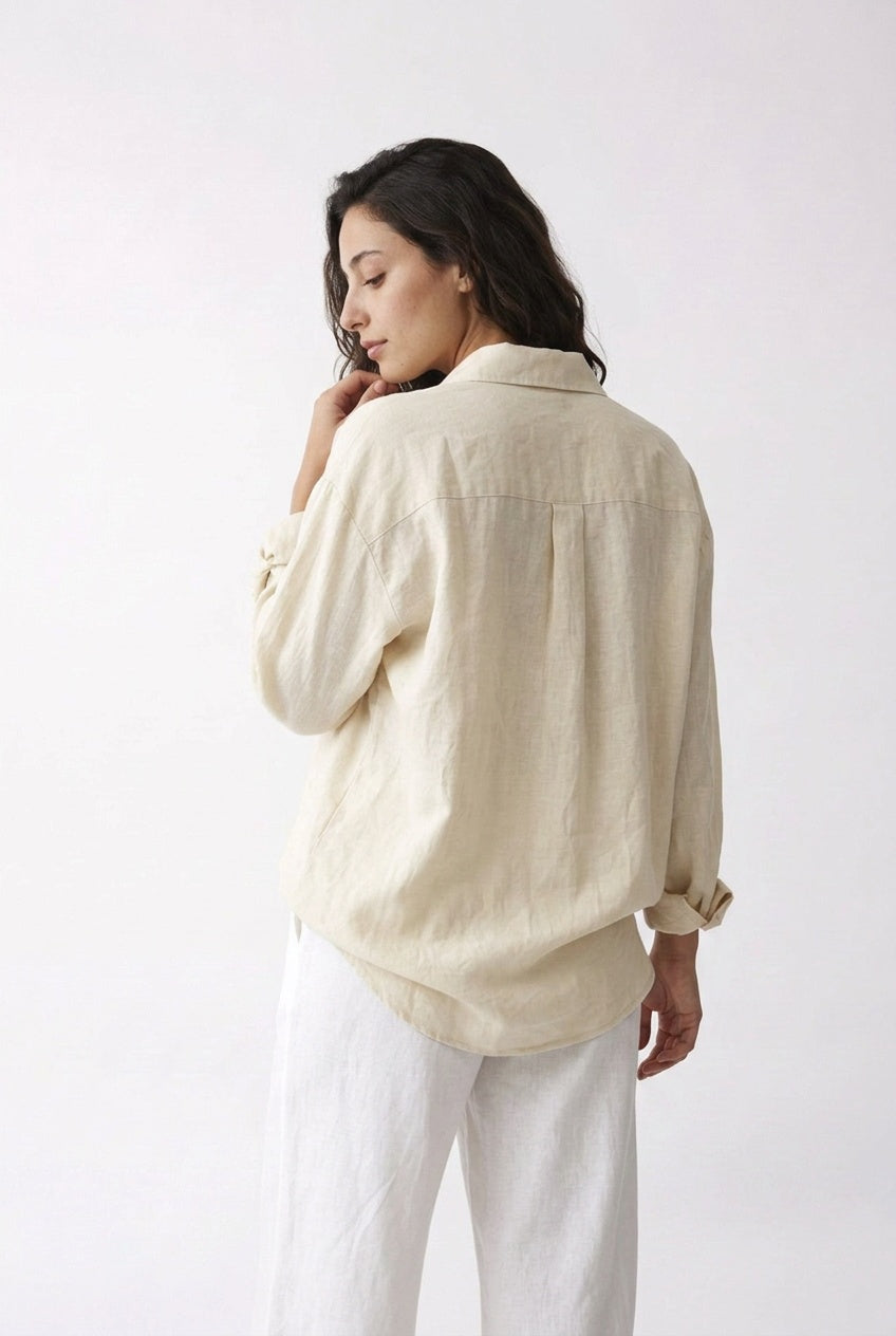 Relaxed Linen Button-Down Shirt
