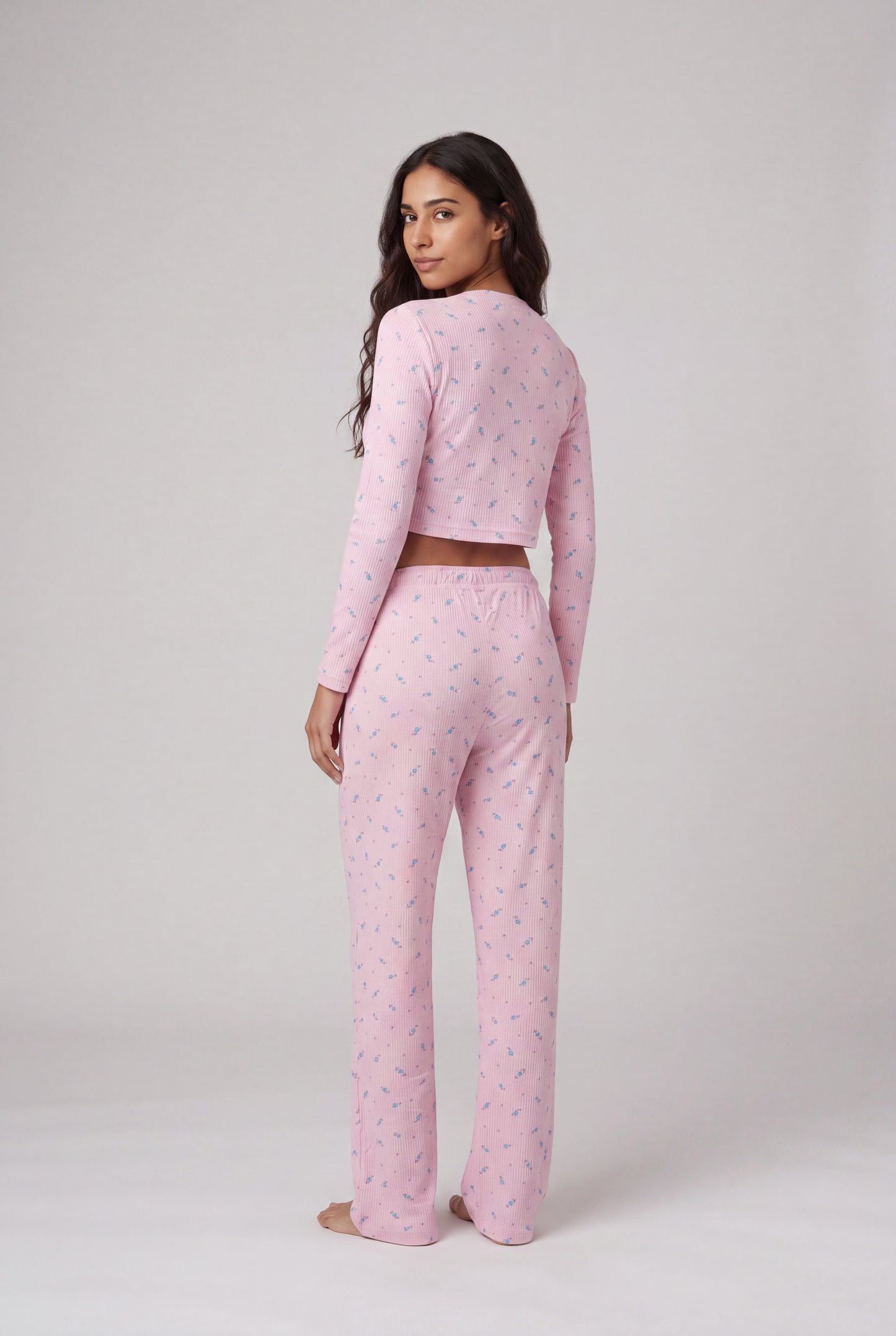 Cozy Ribbed Floral 3-Piece Sleep Set