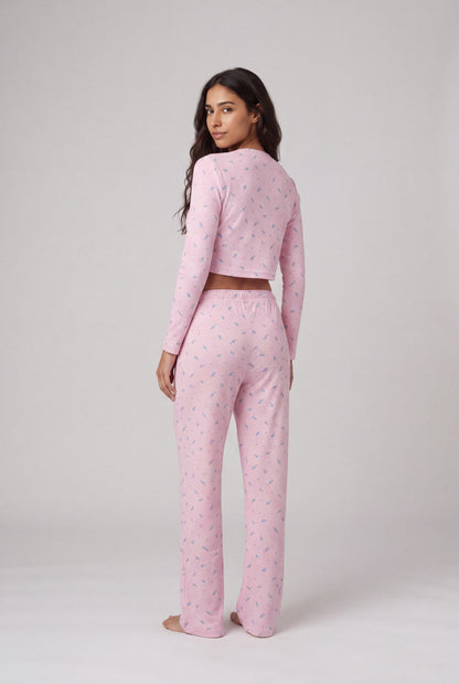 Cozy Ribbed Floral 3-Piece Sleep Set