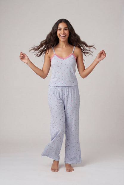 Cozy Ribbed Floral 3-Piece Sleep Set