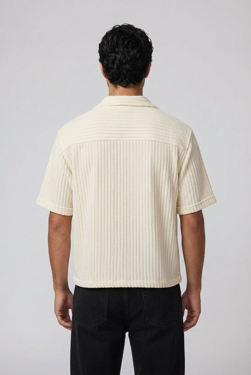 Boxy Textured Rib Resort Shirt