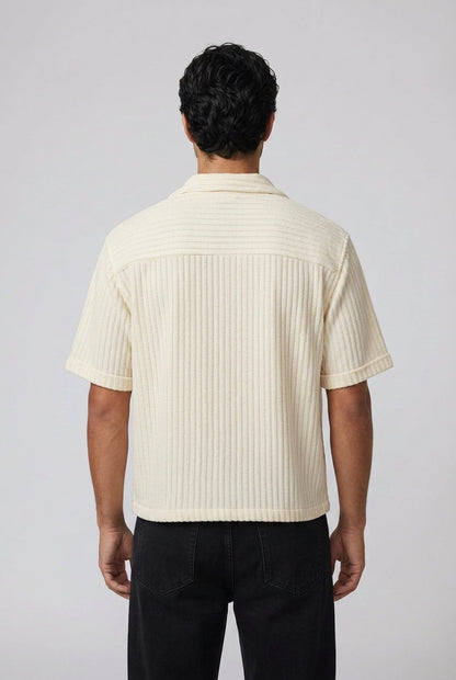 Boxy Textured Rib Resort Shirt