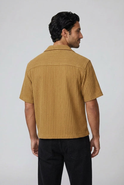 Boxy Textured Rib Resort Shirt