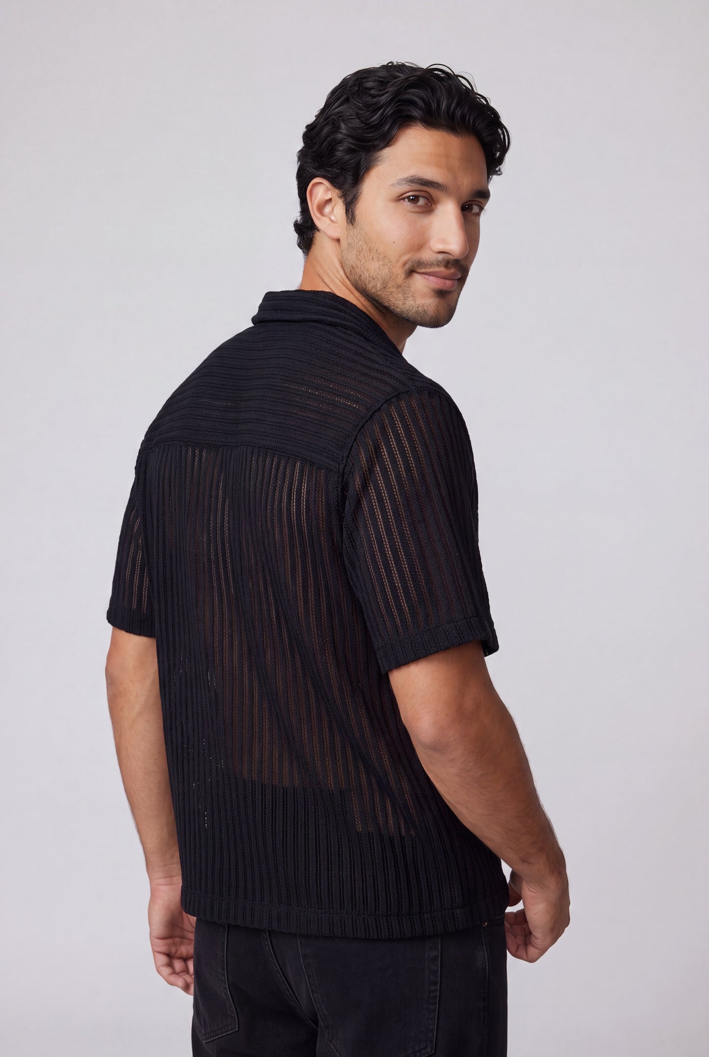 Boxy Textured Rib Resort Shirt