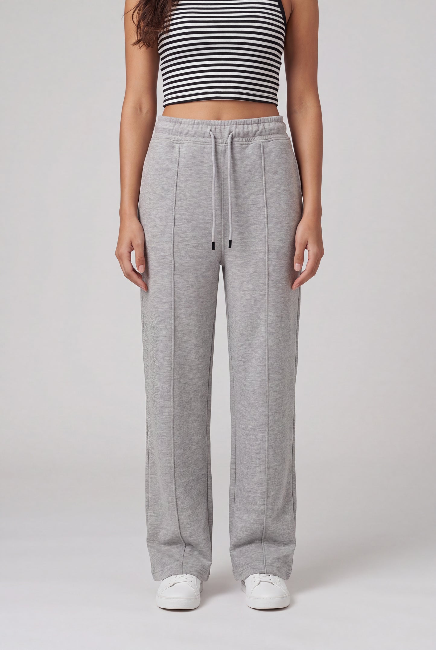 Pintuck Wide-Leg Sweatpants