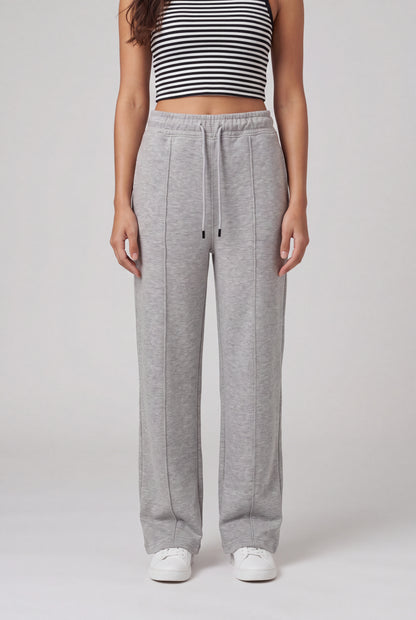 Pintuck Wide-Leg Sweatpants