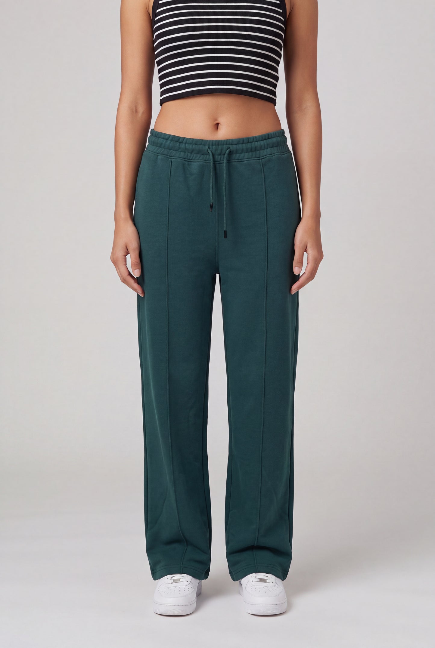 Pintuck Wide-Leg Sweatpants